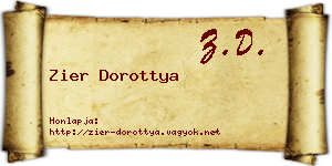 Zier Dorottya névjegykártya